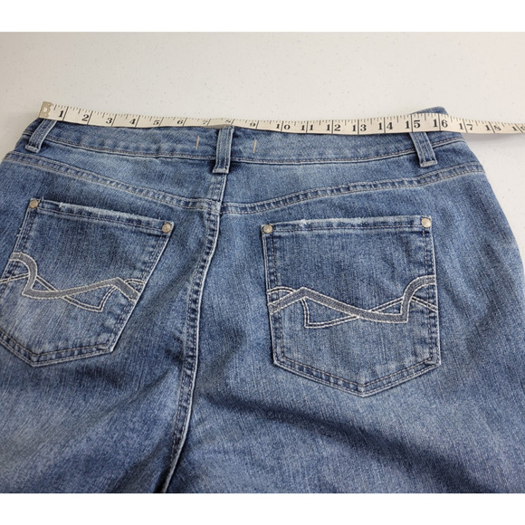 Nine West Jeans Blue Denim Vintage Boho Cuffed High Rise Cropped Women's Size 14 - Picture 3 of 12